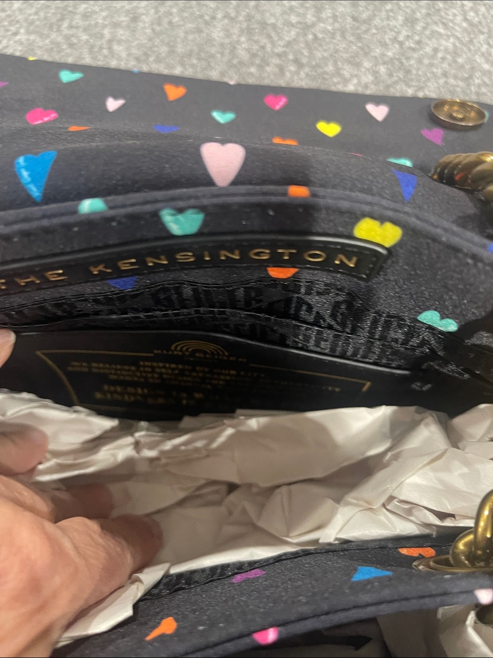 Kurt Geiger Black Multicolor Crystal Heart Crossbody Bag - Picture 14 of 17